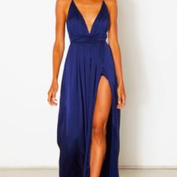 White Fox Boutique Dresses & Skirts - WhiteFoxBoutique Navy Wrap Maxi Dress